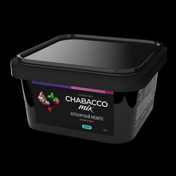 Бестабачная смесь Chabacco Mix Strawberry Mojito Клубничный Мохито  Medium 200 грамм в Якутске