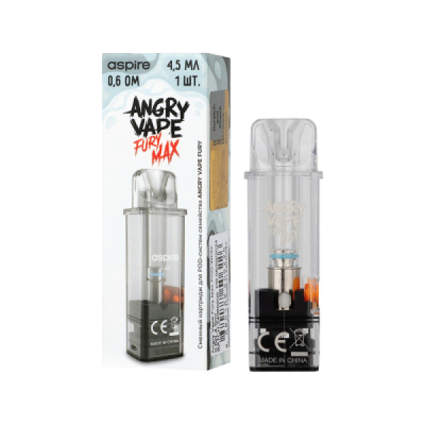 Картридж Angry Vape Fury Max Белый 45 мл 0.6 Ом ( 1 шт.) в Якутске