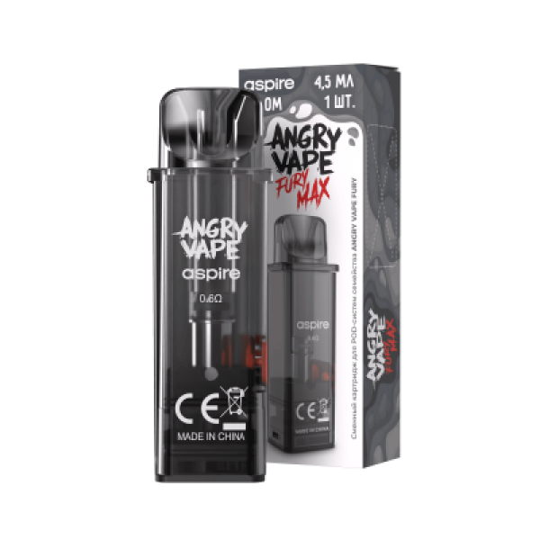 Картридж Angry Vape Fury Max Чёрный 45 мл 0.6 Ом ( 1 шт.) в Якутске