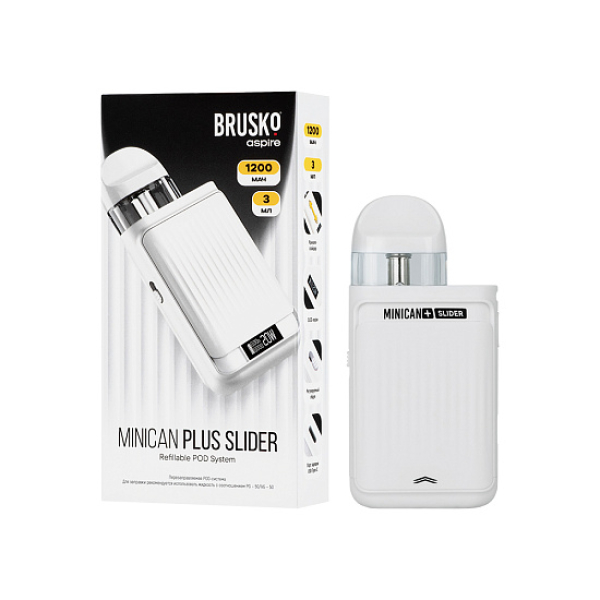 POD-система Brusko Minican      Plus Slider Белый в Якутске