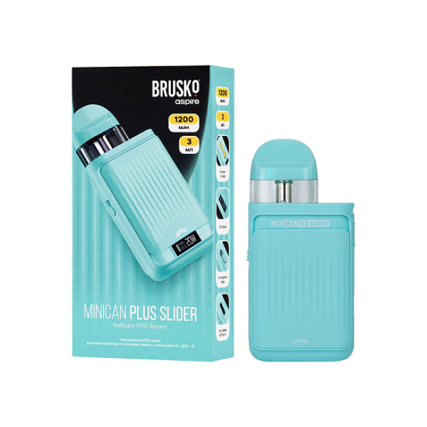 POD-система Brusko Minican      Plus Slider Бирюзовый в Якутске