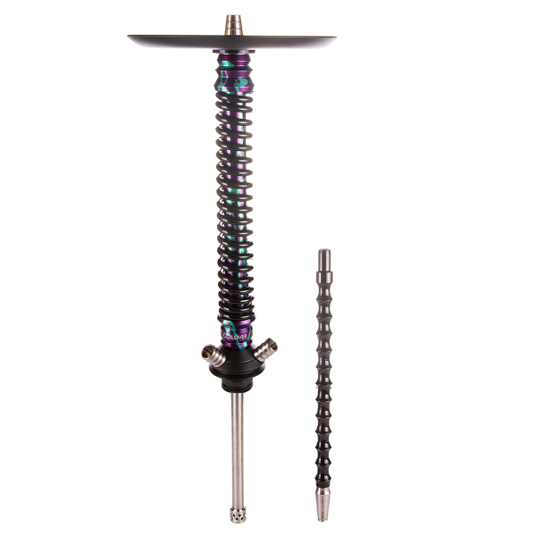 Кальян Mamay Customs Coilover Большой  Пурпурный/бирюзовый Сплеш Чёрный в Якутске