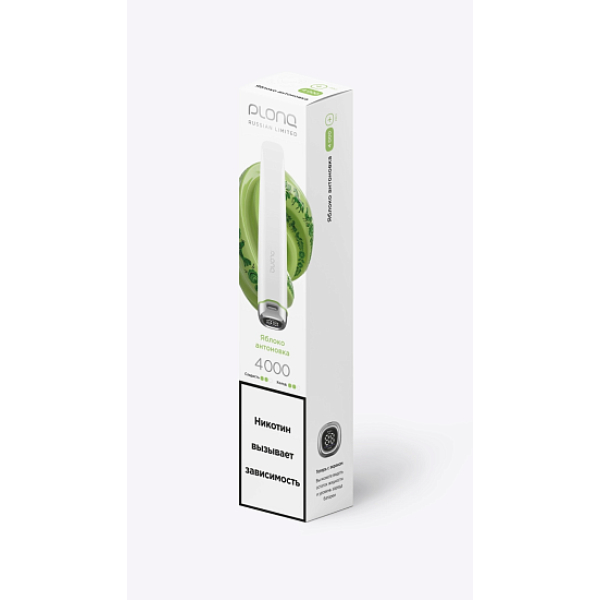 Электронная сигарета Plonq Plus Pro  Яблоко Антоновка 4000 затяжек в Якутске