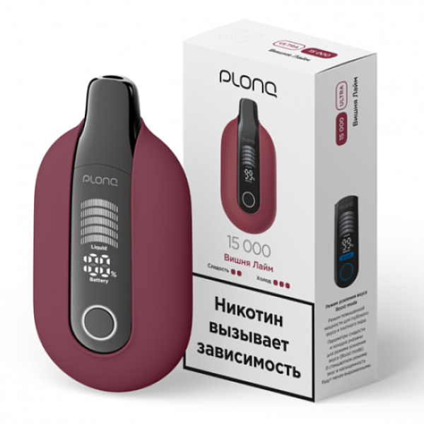 Электронная сигарета Plonq Ultra Вишня Лайм 12000 затяжек в Якутске