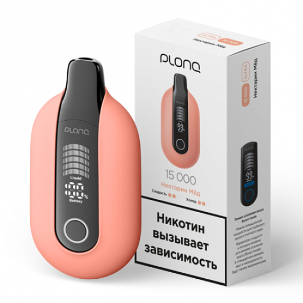 Электронная сигарета Plonq Ultra Нектарин Мёд 12000 затяжек в Якутске